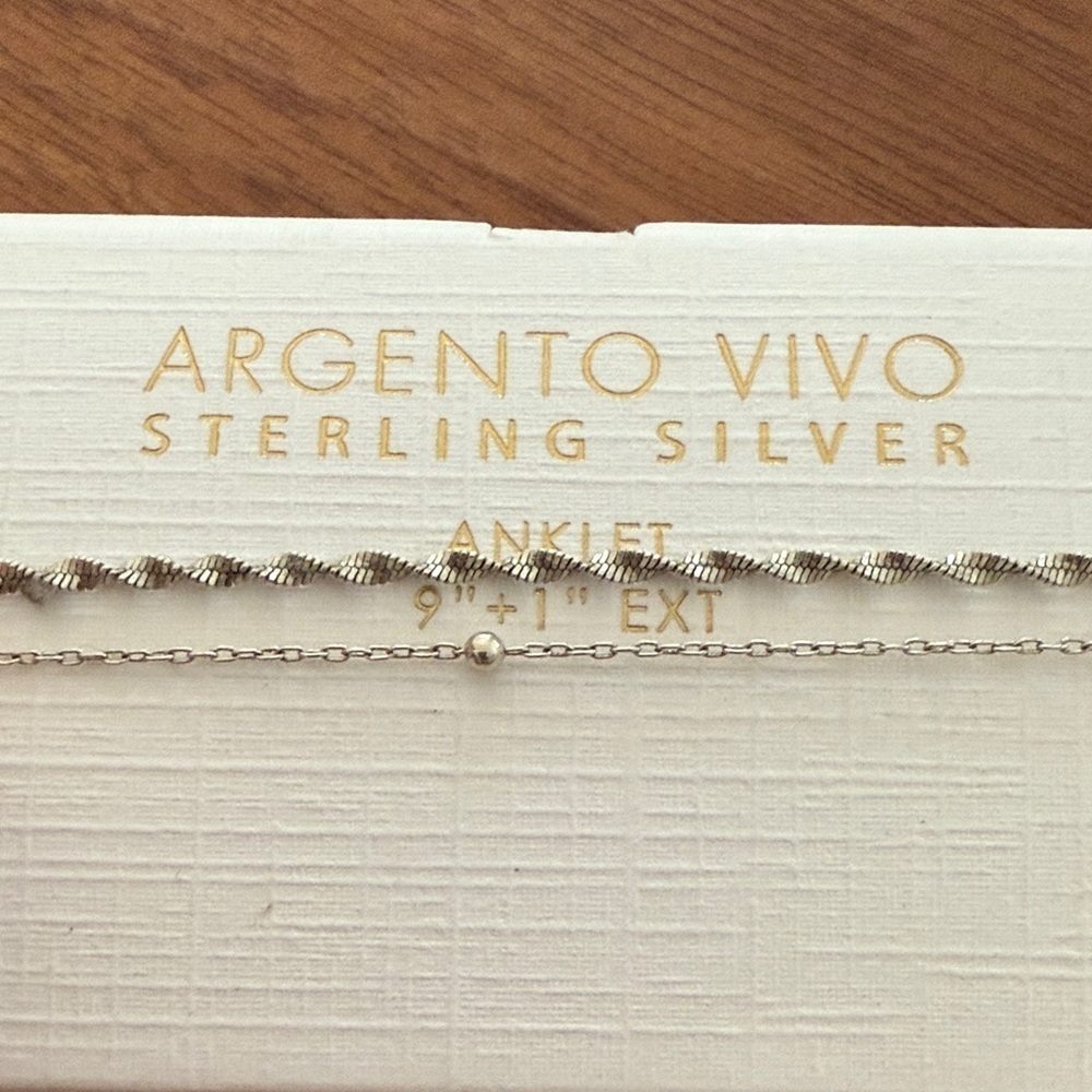 Argento Vivo Silver Chain Anklet - Picture 3 of 6
